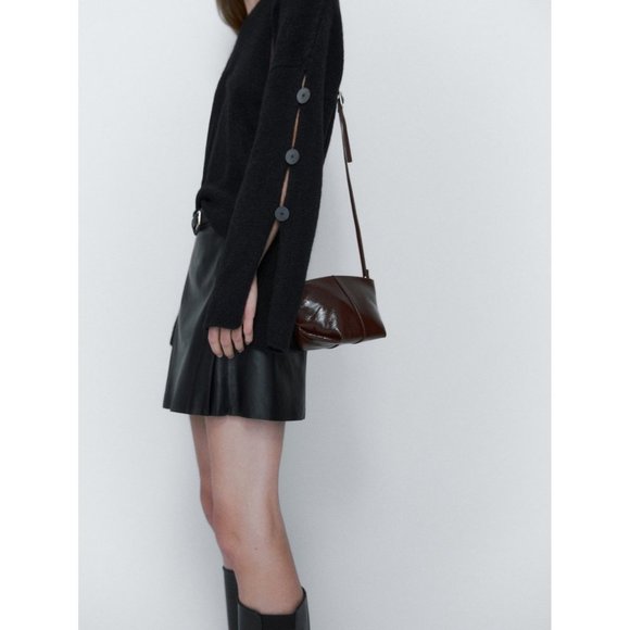 NWT Massimo Dutti leather mini skirt - Picture 8 of 10